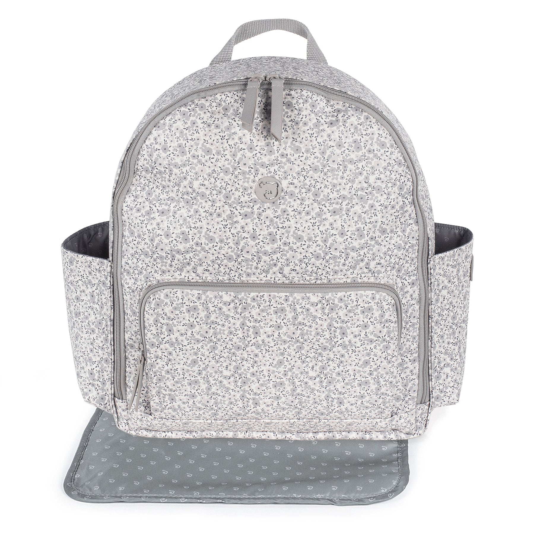 Grey rucksack changing top bag