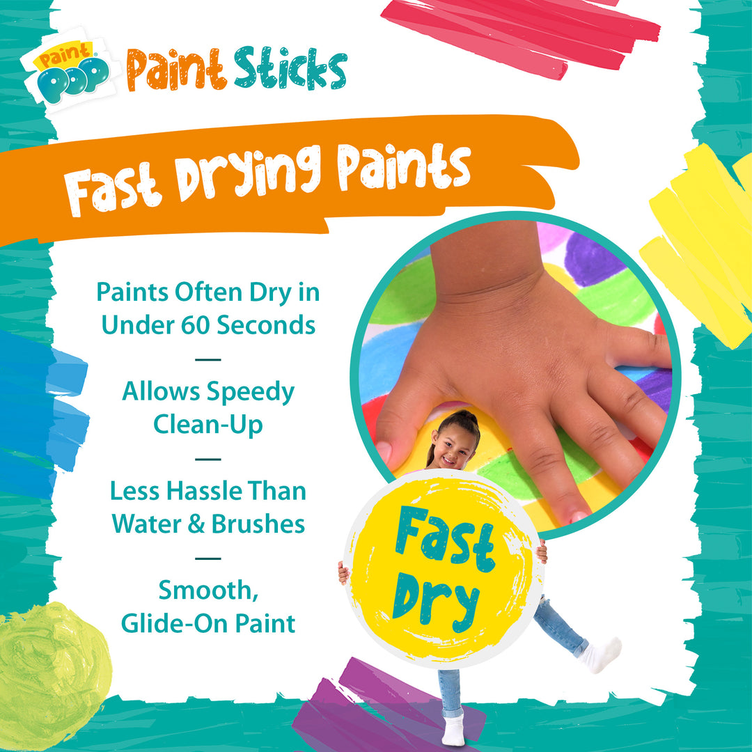 Paint Pop Classic 6 Pack Quick Dry Paint Sticks