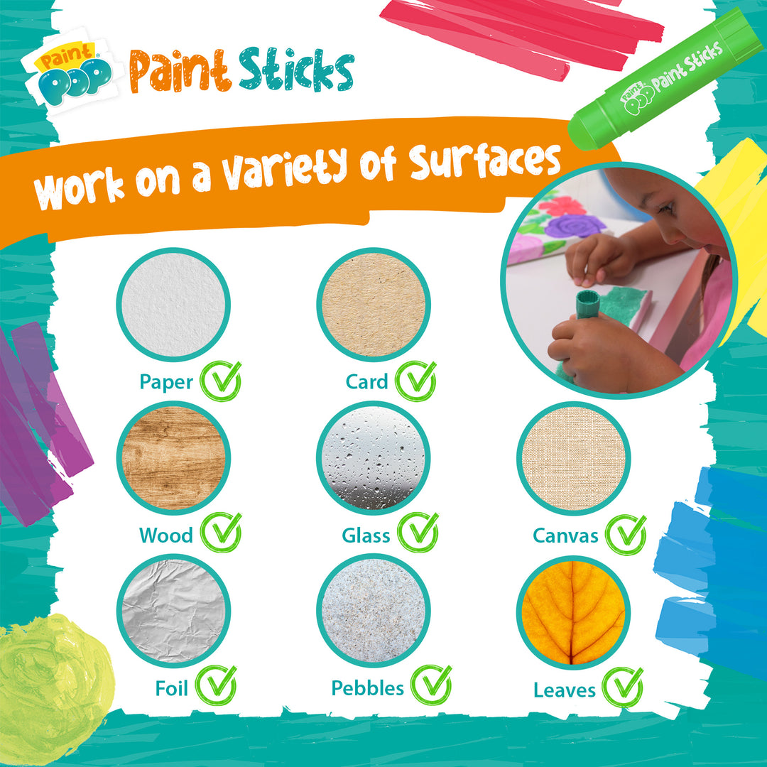 Paint Pop Classic 6 Pack Quick Dry Paint Sticks