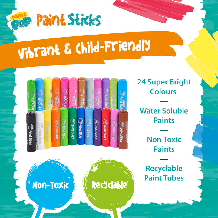 Paint Pop 24 Pack Assorted Quick Dry Paint Sticks