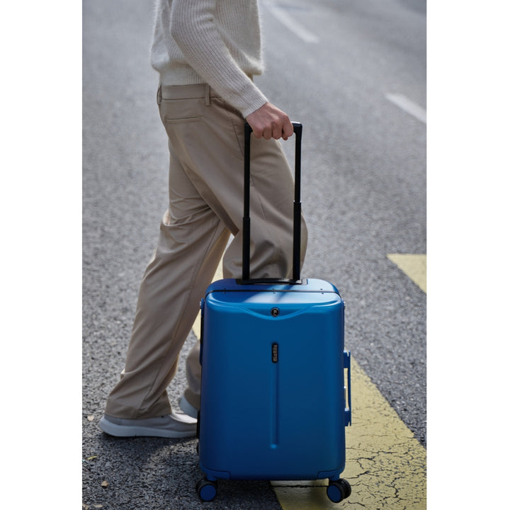 Miamily Cobalt Blue Ride-On Trolley Carry-On Luggage 18 inches