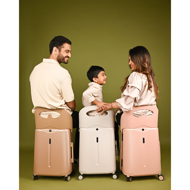 Miamily Champagne Gold Ride-On Trolley Carry-On Luggage 18 inches