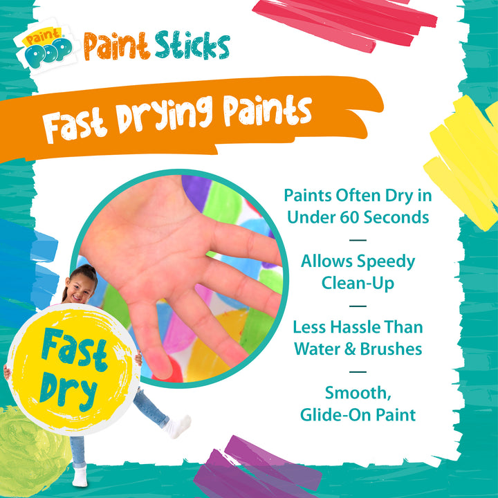 Paint Pop 24 Pack Assorted Quick Dry Paint Sticks