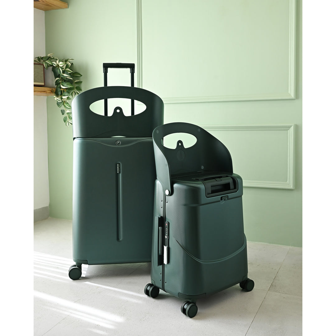 Miamily Forest Green Ride-On Trolley Check-In Luggage 24 inches