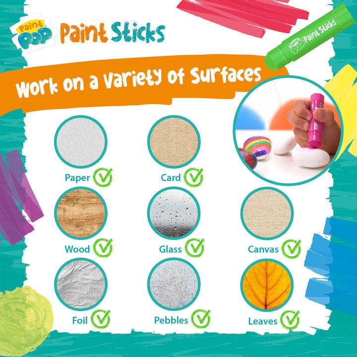 Paint Pop Metallic 6 Pack Quick Dry Paint Sticks