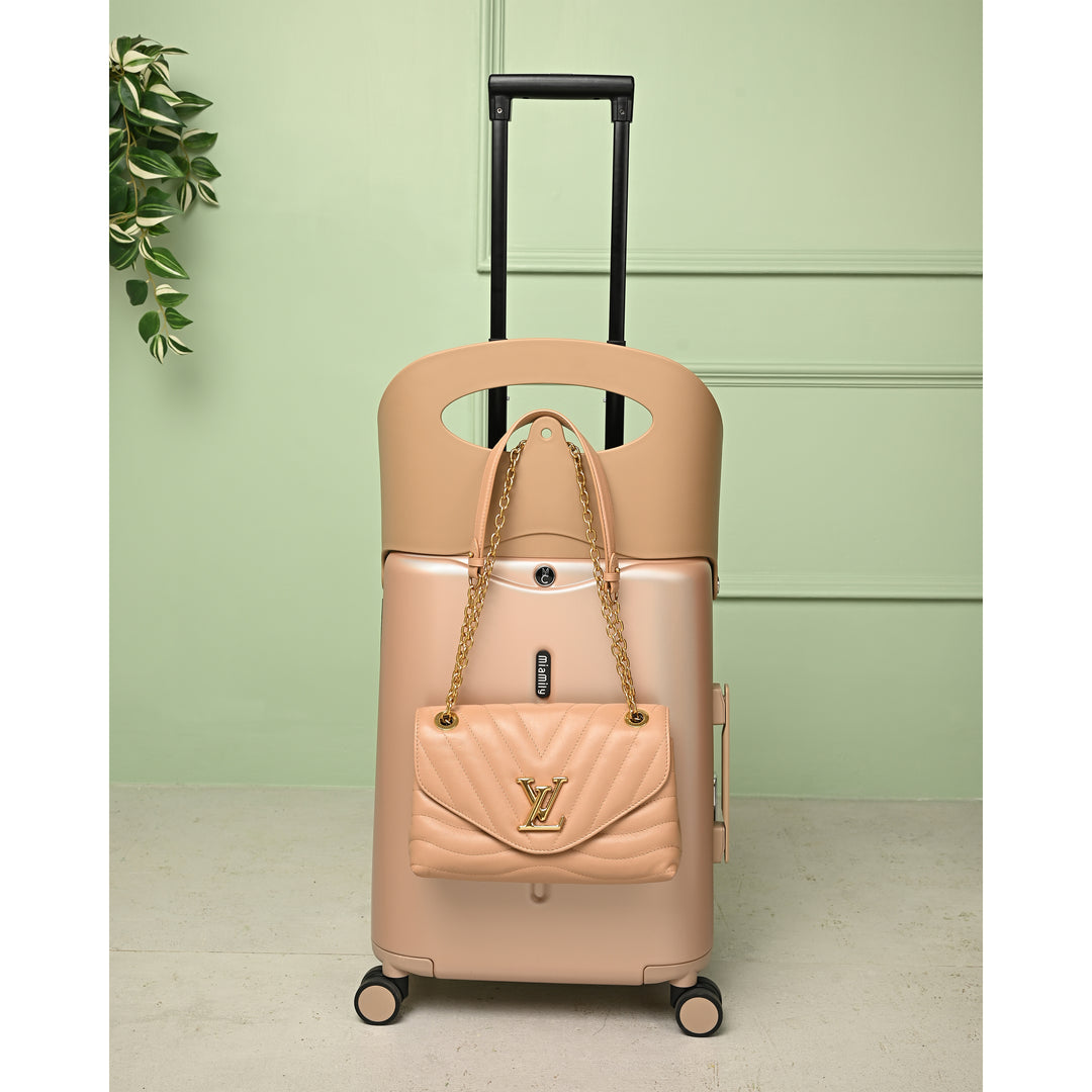 Miamily Champagne Gold Ride-On Trolley Carry-On Luggage 18 inches