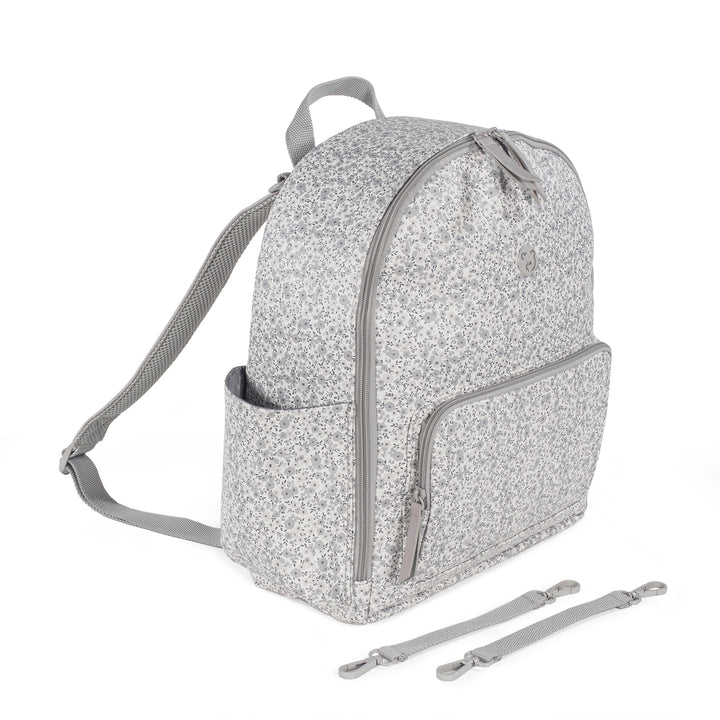 Flower Mellow Grey Backpack Diaper Changing Bag