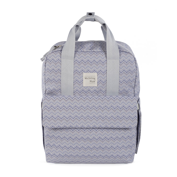 Zigzag Grey Backpack Diaper Changing Bag